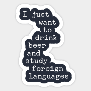Beer and Foreign Languages Sticker